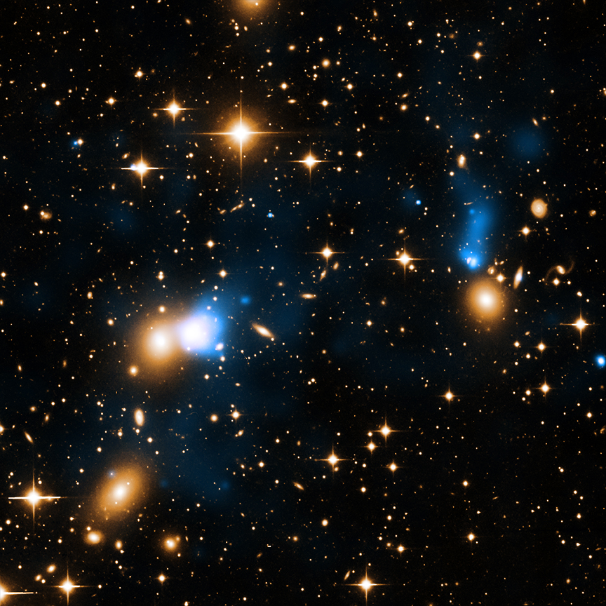 A gigantic tail of X-ray emission has been found behind a galaxy plowing through the galaxy cluster Zwicky 8338.