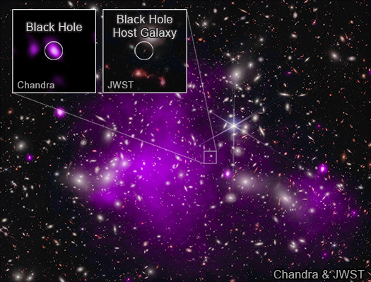 Image showing Chandra and James Webb Space Telescope fields of view.