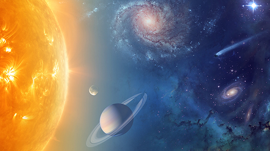 Sun and planets graphic