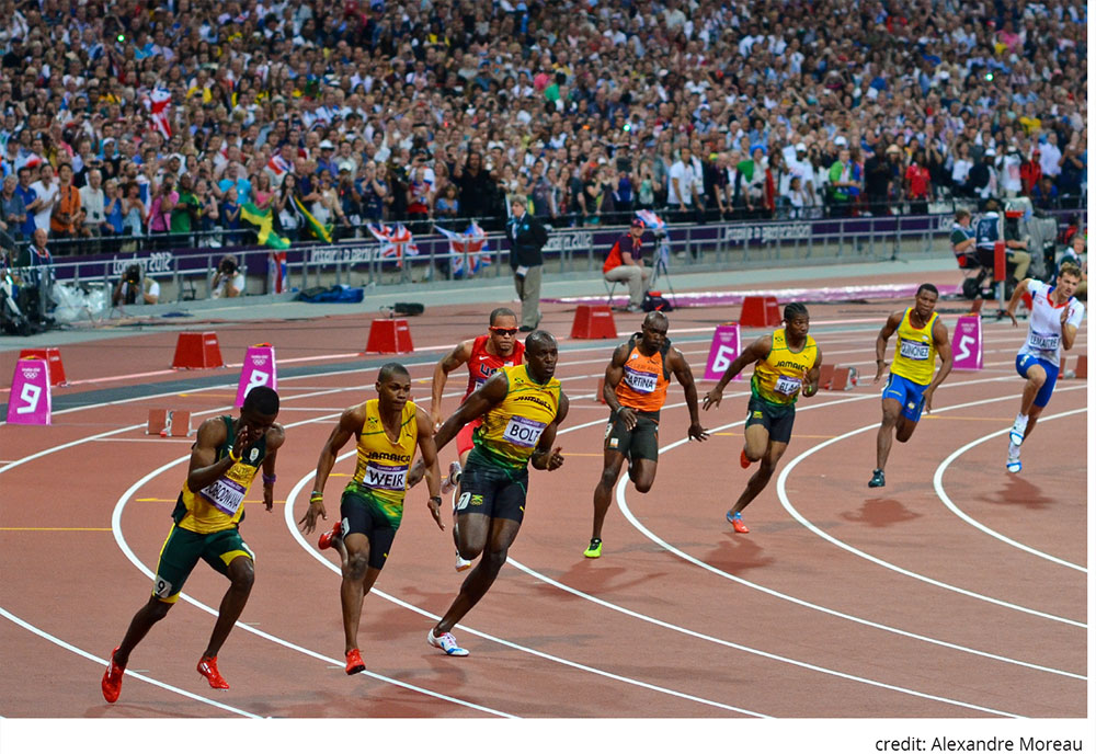 A running competition in the olympics