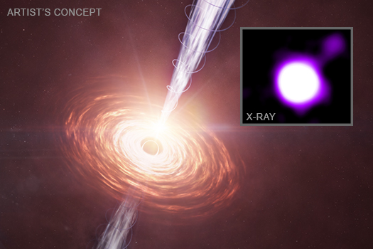 An illustration with an inset X-ray image of J1610+1811.